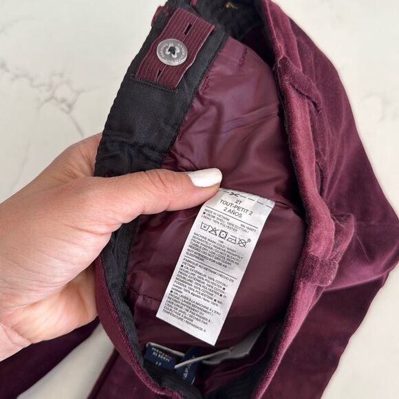 Janie and Jack The Velvet Party Pant in Burgundy Size 2T - Picture 5 of 5